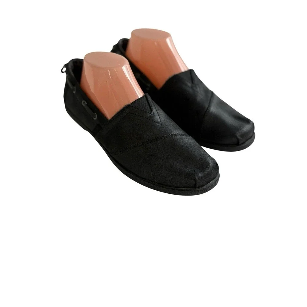 SKECHERS Bobs Chill Luxe Wet Look Shoes Womens Size 11 Black Comfort Flats